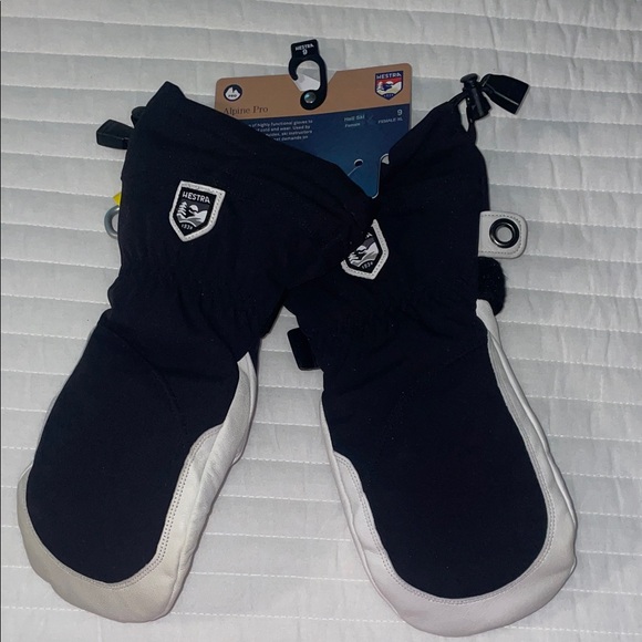 Hestra Alpine Pro Mittens in Black and White - Picture 1 of 10